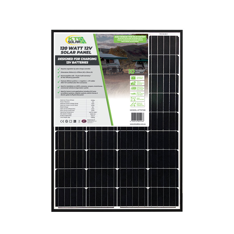 120W MONOCRYSTALLINE SINGLE CELL SOLAR PANEL KT70728 KT SOLAR